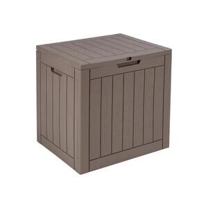 Honey-Can-Do Outdoor Storage Deck Box 30-Gallon Light Coffee